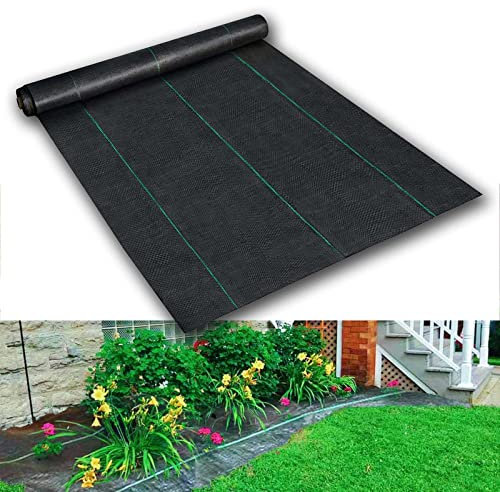 Unkrautmembran, Unkrautschutzstoff, hoch UV-stabilisierte Gartenmatte, für die Landschaftsgestaltung, Einfahrt, Kies, Kunstrasen, Rasenunterlage (Größe: 0,9 x 60 m)