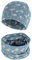 Cheerful Mario Baumwolle Mütze Loop Schal Sets Baby Jungen Mädchen Weich Beanie Winddicht Schlauchschal Kinder Blume Blau 3-7 Jahre