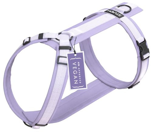 STUCH Hundegeschirr - verstellbares Nylon Geschirr - gepolstert - Für kleine, mittlere und große Hunde (Flieder, M)