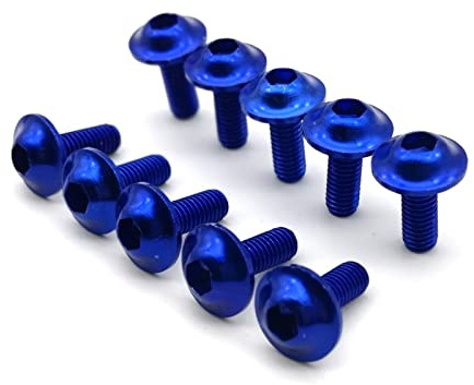 Karosserie-Kits 10 Stück Motorradschrauben Schraube M5 X 16 Mm Aluminium Zierschrauben Blau 20 Mm Schrauben Schrauben M5 Kappenkopf Teile