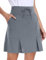 MoFiz Damen High Waisted Sportskort Elastisch Schule Arbeit Casual Skirt Athletic R?cke Sommerrock Mittelgrau US XL