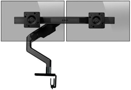 Humanscale M8.1 Dual Monitorhalter für USM Tische, schräg (schwarz)