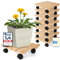 Oramics 8 Stück Pflanzenroller Eckig aus Massivholz – 30 x 30 x 8 cm bis 120 KG belastbar – Rollbrett für Pflanzen, Blumentöpfe und Blumenkübel – Blumentopf Untersetzer mit 4 Rollen