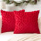 Artscope 2er Set Wolle Kissenbezüge Weicher Plüsch Kurzer Wollsamt Dekokissenbezuge Luxuriöses Sofakissen Europäische Kissenhülle für Sofa Schlafzimmer Geometrische Weihnachtsrot, 50x50cm