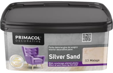 TRANS - PAL Primacol Silver Sand Textured Interior Feature Wall Paint, 1L, Decorative. Decobase of your Choice (S3 MALAGA)