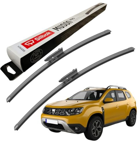 Silbak Windscreen Wipers, fits for DACIA DUSTER (2018 ONWARDS) Wiper Blades, 550mm/480mm