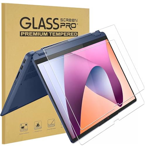 2 Pack Tempered Glass Screen Protector Designed for Lenovo Ideapad Flex 5 / 5i 14 2-in-1 & IdeaPad 5 2-in-1 14 (14IRU9/14IRH9/14APH9 ) Touchscreen Laptop, (14 inch ) 9H Hardness Scratch Resistant