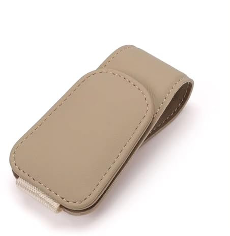 YJTYC Auto Sonnenblende Brillenclip für VW Golf 6 GTI Golf 7 GTI Golf Tdi, Magnetische Sonnenbrillen Halterung für Auto, Leder Sonnenbrillenhalter Auto,B