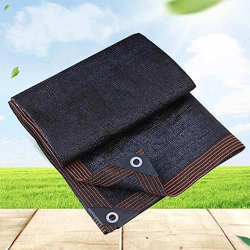 Tenda parasole ad angolo retto con occhielli, 6 x 6 m, telo in rete termoisolante per patio, privacy, serra, pergola, nero, 2 x 5 m