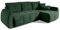 BETTSO - Ecksofa mit Schlaffunktion und Bettkasten - Sofa Cord - 252 cm breit, 155 cm Tief - Ottomane Links oder Rechts - Schlafsofa Groß, L Form - Bequeme Eckcouch für Wohnzimmer - Grün