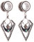 Grewod Tunnel Ohrringe, Edelstahl Silber mit Raute Hängend Damen Flesh Tunnel Ohr Plug Ohr Expander Piercing Schmuck 8MM, 2 Stk