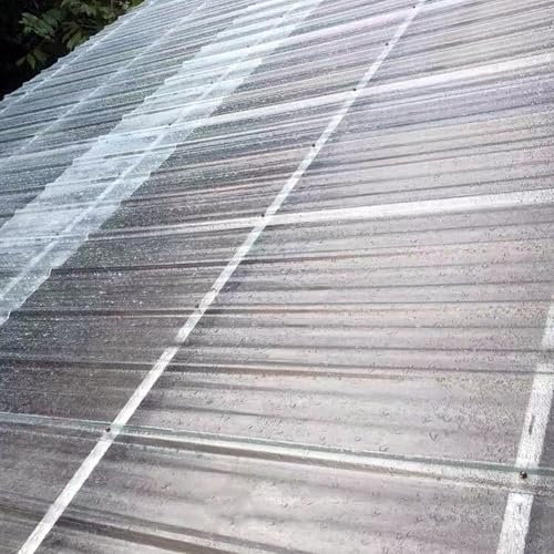 Placa Policarbonato Transparente,Placa Ondulada,Paneles para Tejado de FRP,Placa de Aislamiento para Invernadero,Láminas de Repuesto,Placas de Techo de 2mm,con Tornillo (0.9x0.75m/35x29in,6 Pcs)