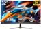 Gawfolk - Monitor da gioco curvo da 32, QHD, schermo per PC, 2K (2560 x 1440p), 144 Hz, con AMD FreeSync, anti-sfarfallio, 2 HDMI 2.0, DP 1.4, 1800R, ultra-sottile, senza cornice