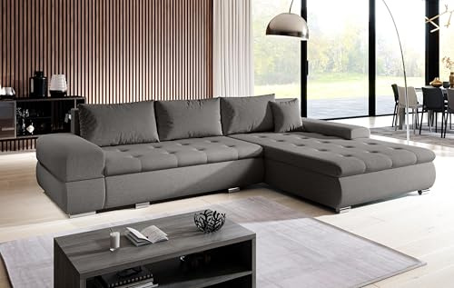 AXLIVING Couch Sofa L Form Sivaso Braun 310 cm mit Schlaffunktion