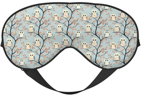 Schlafmaske für Damen und Herren, Schlafmaske für Damen und Herren, niedliche Eule mit 1 verstellbarer Schnalle, bequeme Schlafmaske für Damen und Herren, lustiges Stirnband