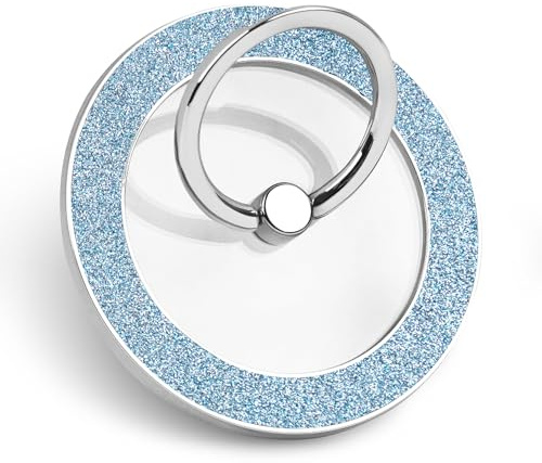 Czzmy Soporte magnético de anillo para teléfono móvil, 360°, para iPhone 15/14/13/12 Pro Max Plus, todos los smartphones (1 azul flash)