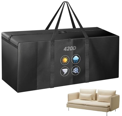 YedZen Sac de Rangement pour Coussin de Jardin XXXL 670L, Imperméable Oxford 420D, 173x51x76cm Anti-UV Robuste Housse de Rangement Coussin pour Sapin de Noel, Coussins