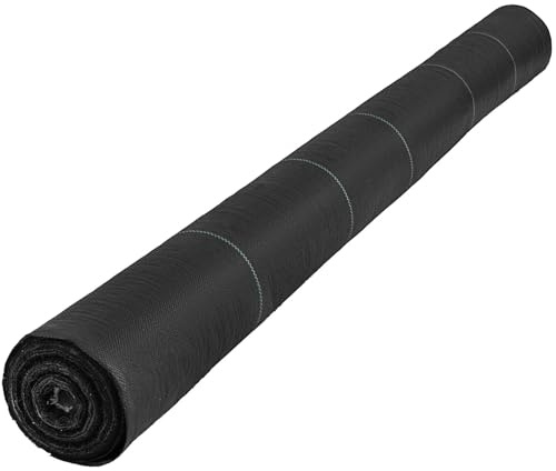 ENWWCH Große Unkrautbarriere-Landschaftsgewebe-Garten-gewebte Bodendecker-Matte, Unkrautbekämpfungsgewebe-Membran, Garten-Bodendecker, Schwarz Für Garten(300 x 6 ft)