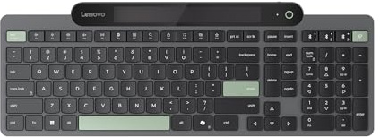 Lenovo 4Y41R69497 tastiera Casa/ufficio Bluetooth Italiano Nero, Verde (Lenovo - Tastiera - autocaricante - senza fili - Bluetooth 5.1 - QWERTY - italiana - nero - confezione brown box)