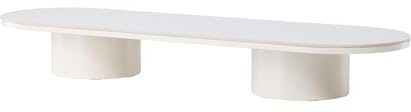 FURNLUX Couchtisch, Beige, 190 x 60 x 25 cm, 26 kg, Modern, Montage erforderlich, Oval, MDF-Material, Montageanleitung verfügbar