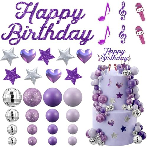 BSITSSS 32pcs Cake Decorations Stylish Disco Balls, Cake Topper, Mini Disco Round Ball Cake Toppers, Cake Decorating Birthday Party Supplies Birthday Celebrations Party Supplies