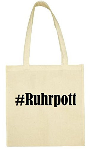 Reifen-Markt Tasche #Ruhrpott Größe 38x42 Farbe Natur Druck Schwarz