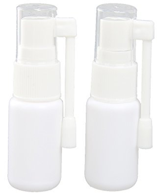 Flacon avec pompe spray pour le nez et la gorge, en plastique, blanc 30ml