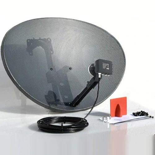 SSL Satellites 80CM Zone 2 Freesat HDR Satellite Dish DIY Self Installation Kit, Latest Dish with Quad LNB, 5 Meter RG6 Black Coax Cable, All necessary Brackets, Bolts and SATELLITE FINDER