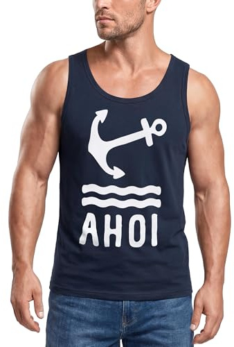 Neverless Herren Tank-Top Anker AHOI