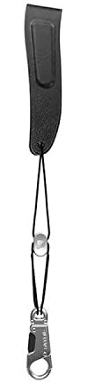 D'Addario Woodwinds Gepolstertes Leder-Umhängeband Tenor/Bariton, Schwarz/Nickel