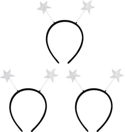 Amosfun 3 StüCk Glitzer Haarreif Mit Sternen, Weihnachts Haarschmuck FüR Damen Und MäDchen, Perfekt FüR Geburtstag Und Festlichkeiten