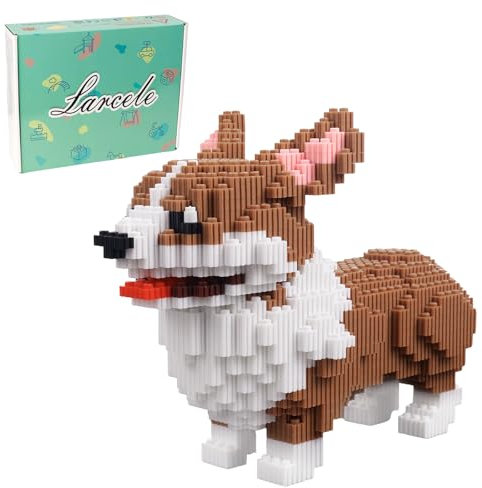 Larcele 3274 Pieces Dog Micro Building Blocks Animal Mini Building Toy Bricks KLJM-02 (Big Corgi)