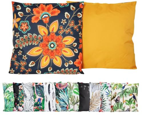 JACK Outdoor Lounge Kissen 45x45cm Motiv Dekokissen inkl. Füllung Wasserfest Sitzkissen Garten Stuhl, Farbe:Sommertraum