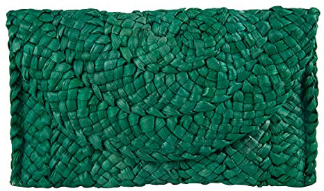 Jywmsc Bolso de Mano de Paja para Mujer, Bolsos de Playa de Verano, Cartera Tipo Sobre, Bolsos Tejidos