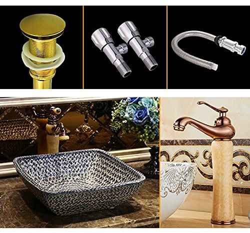 Lavabo Retro piedra color azul baño fregadero baño fregadero fregadero sobre contador cuadrado de porcelana encimera tazón fregadero fregadero artístico fregadero Fregadero (Color : B)