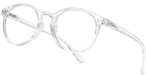 Lanomi Blue Light Blocking Reading Glasses for Man Women Round Glasses 1.0 1.25 1.5 2.0 2.25 2.5 2.75 3.0 3.5 Stylish Ladies Readers With Spring Hinge Screen Eyeglasses 1.75 (Round Clear Frame, 2.5)