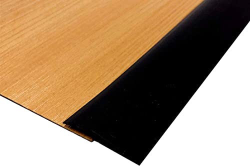 2M Rampe Seuil de Porte Adhesif Barre de Seuil Rattrapage PVC Bandes de Transition Sol Rampe de Seuil, Pente de Seuil Inférieure à 5MM, Noir(Deux Côtés Adhésifs)