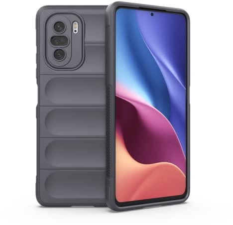 RankOne Airbag Liquid Silicone Phone Case for POCO F3 / POCO F3 5G / Xiaomi MI 11i (6.67 Inches), Shield Shock Resistant Phone Cover Protector - Dark Gray