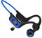 Cuffie Bluetooth a conduzione ossea, con microfono a conduzione aerea, auricolari sportivi, display per schede TF e slot per schede per esterni, corsa, ciclismo, guida, palestra (Blu)