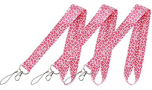 STOBOK Lot De 3 Cordons Élégants À Imprimé Léopard 7 Couleurs Cordons De Suspension Pour Cartes Didentité Accessoires Pour Téléphone Portable Porte-clés