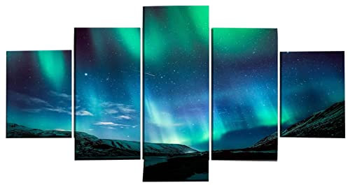 Leinwandbild Modern Art Natürliche Landschaft Deko Bilder auf Leinwand Ölbild für Zuhause, moderne Dekoration, Dekodruck 5 Stück Kein Rahmen 150x80cm