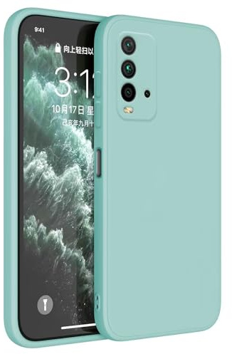 Topme Coque pour Redmi 9T (4G) (6.53 inches) Etui Housse, Protecteur de Peau en Silicone TPU - Cyan Clair
