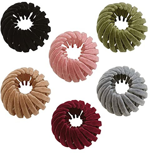 Hsthe Sea 6 Stück Haarspangen für Damen,Stilvolle Pferdeschwanz Haarnadel, Vintage Vogelnest Haarklammern Große Haarclips Haargreifer Haar Accessoire Haarschmuck für Mädchen Damen, Einfarbig