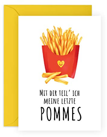 Central 23 Lustige Geburtstagskarte für Männer Frauen – MIT DIR TEIL ICH MEINE LETZTE POMMES – Witzige Geburtstagskarte für Ihn, Sie, Ehemann, Ehefrau – Valentinstag