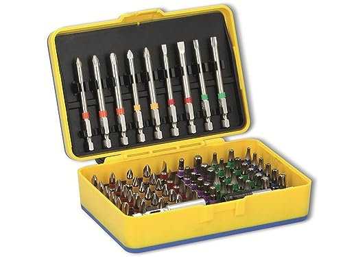 Kinzo Bit-Set - 71 Teile - mit Aufbewahrungsbox - gelb