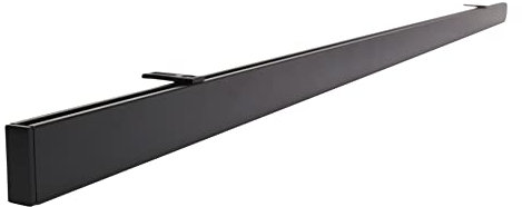 Deco-Raum Gardinenstange auf Maß Innenlauf eckig Deckenbefestigung Deckenträger Vorhangstange Flächenvorhang Schiene Innenlaufstange für Vorhänge Schwarz 190cm