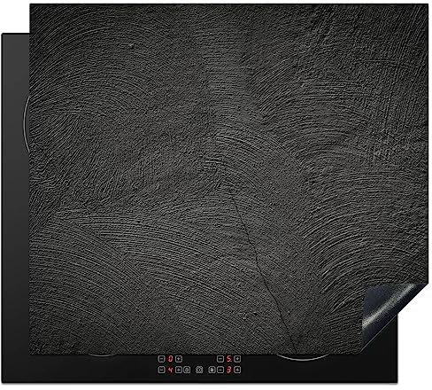 KitchenYeah© Protection Pour Plaque Induction 59x51 cm Plaque de Deco Cuisine Protégé Cache De Cuisson Vitroceramique Béton - Noir - Industriel