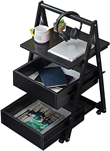 KRASS Nachttisch Dreieck Leiter Struktur 3 Schubladen Platzsparend Wohnzimmer Schlafzimmer Aufbewahrung 42 X 42 X 81 cm Beistelltisch,Collector88