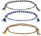 Surfer Fußbänder 3er Set für Damen & Herren - Handgeflochtene, dünne Boho Hippie Fußkettchen - 100% wasserfest & verstellbar - Ideal für Strand & Festival - 100% Baumwolle