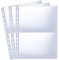 Pack of 30 A4 Photo Sleeves for 2/3/4 Ring Binder, Transparent Postcard Sleeves, 2 Compartments, Double-Sided Pocket Protection, Top Loading Album Refill Pages